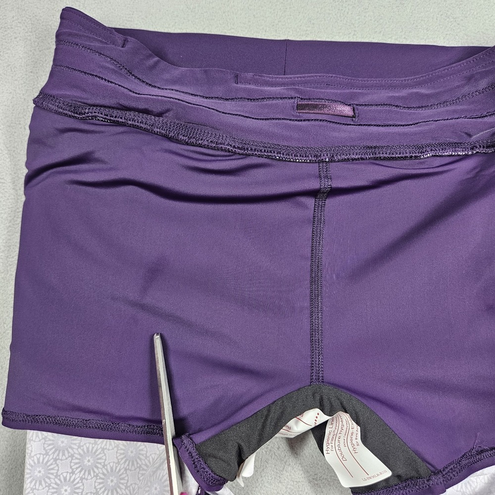Lands' End Swim Skort Size 4 Purple Quick Dry Pull On Swim Skirt Pockets Cruise - Picture 6 of 11